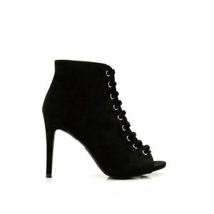 Black velvet booties